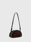 AllSaints Rosalie Arc crossbody bag red suede (British brand)