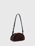 AllSaints Rosalie Arc crossbody bag red suede (British brand)