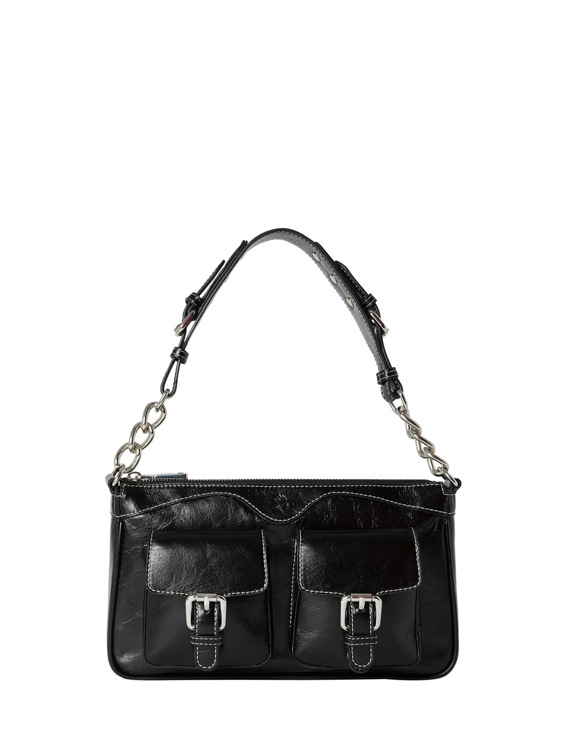 OSPREY LONDON Cali Leather Shoulder Bag, Black