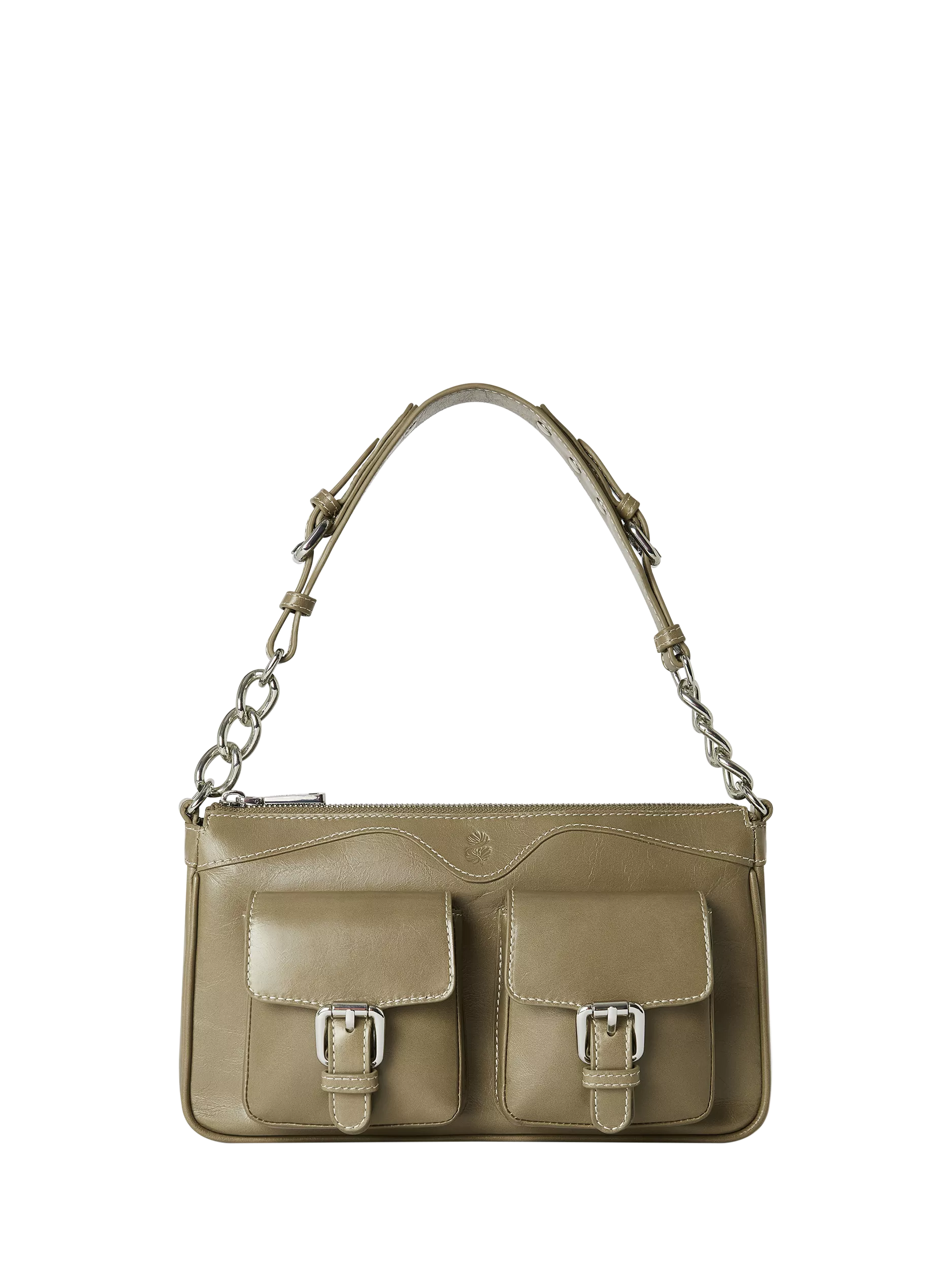 OSPREY LONDON Cali Leather Shoulder Bag, Taupe