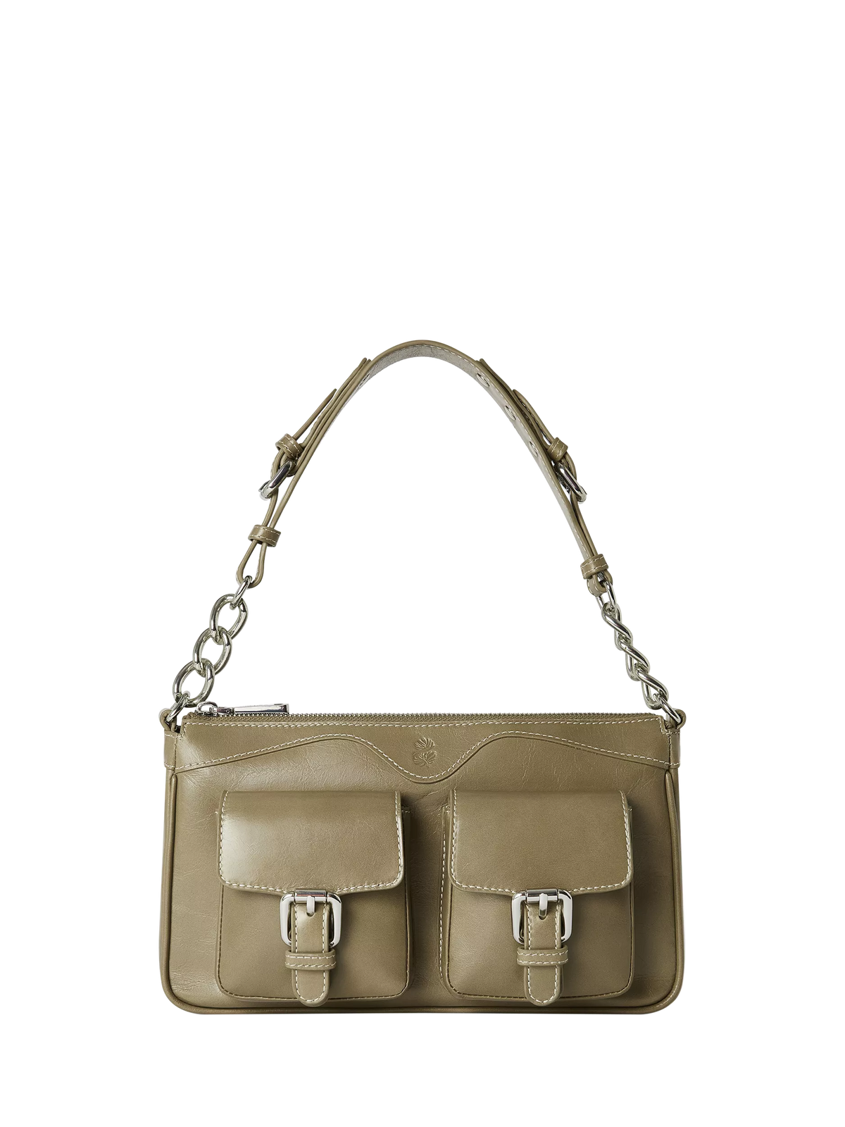 OSPREY LONDON Cali Leather Shoulder Bag, Taupe