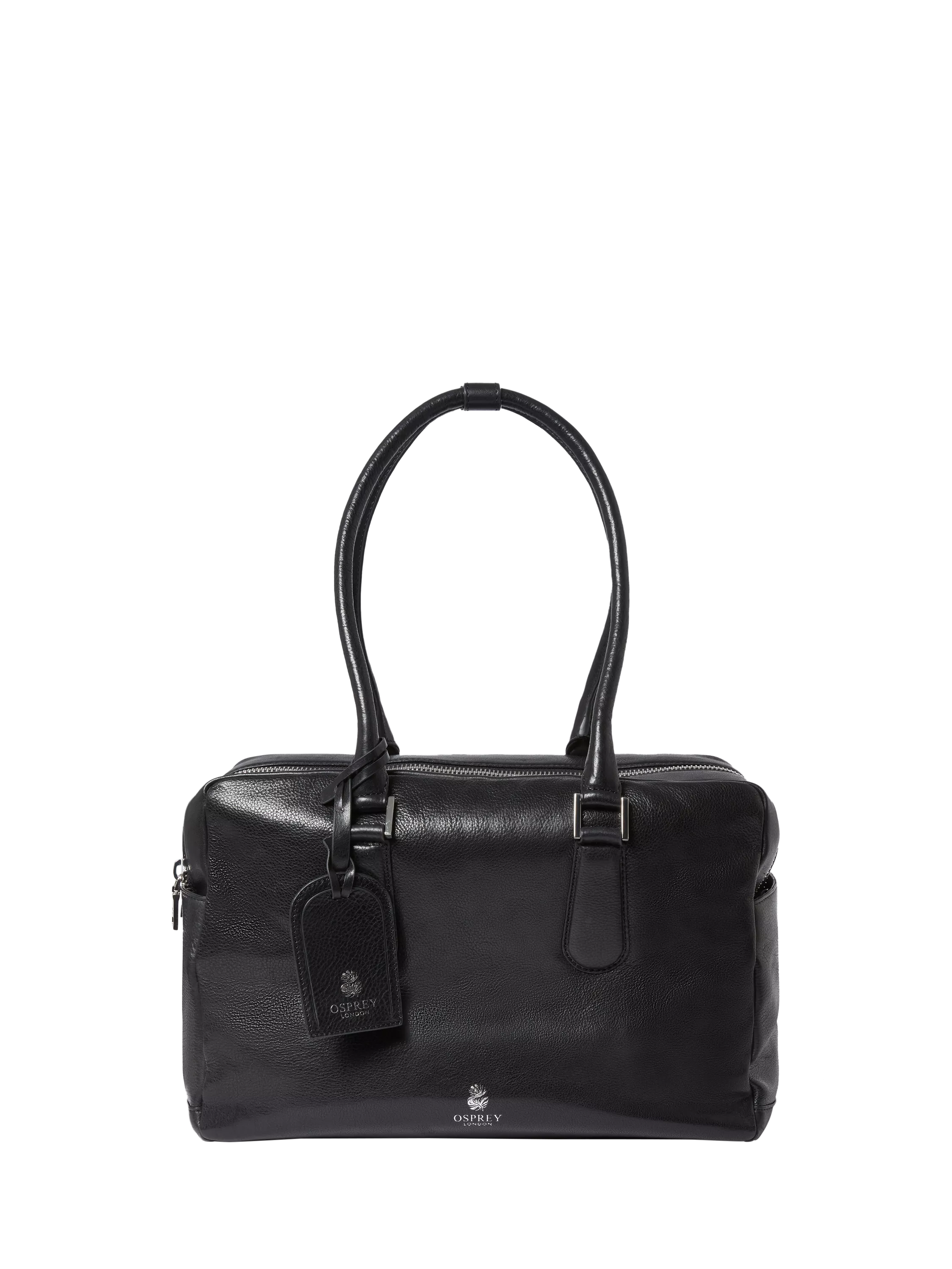 OSPREY LONDON High Flyer leather shoulder bag in black - British product