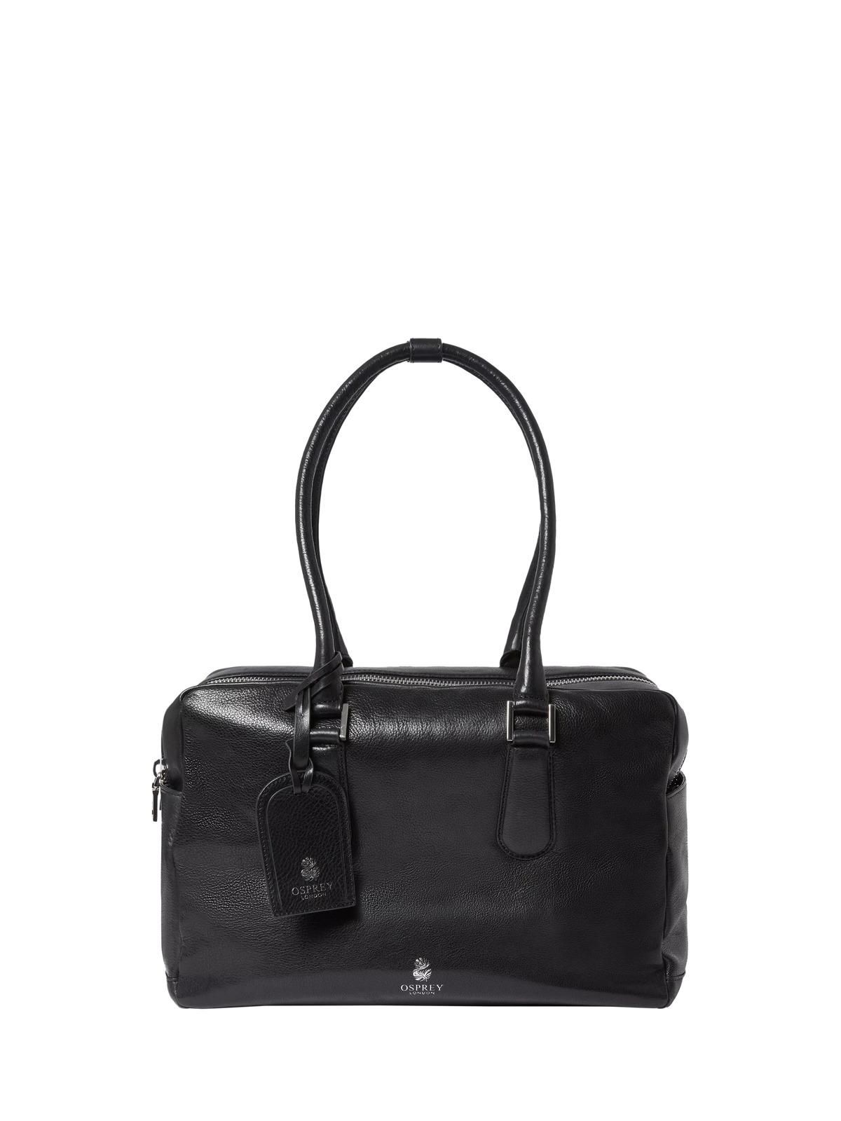 OSPREY LONDON High Flyer leather shoulder bag in black - British product