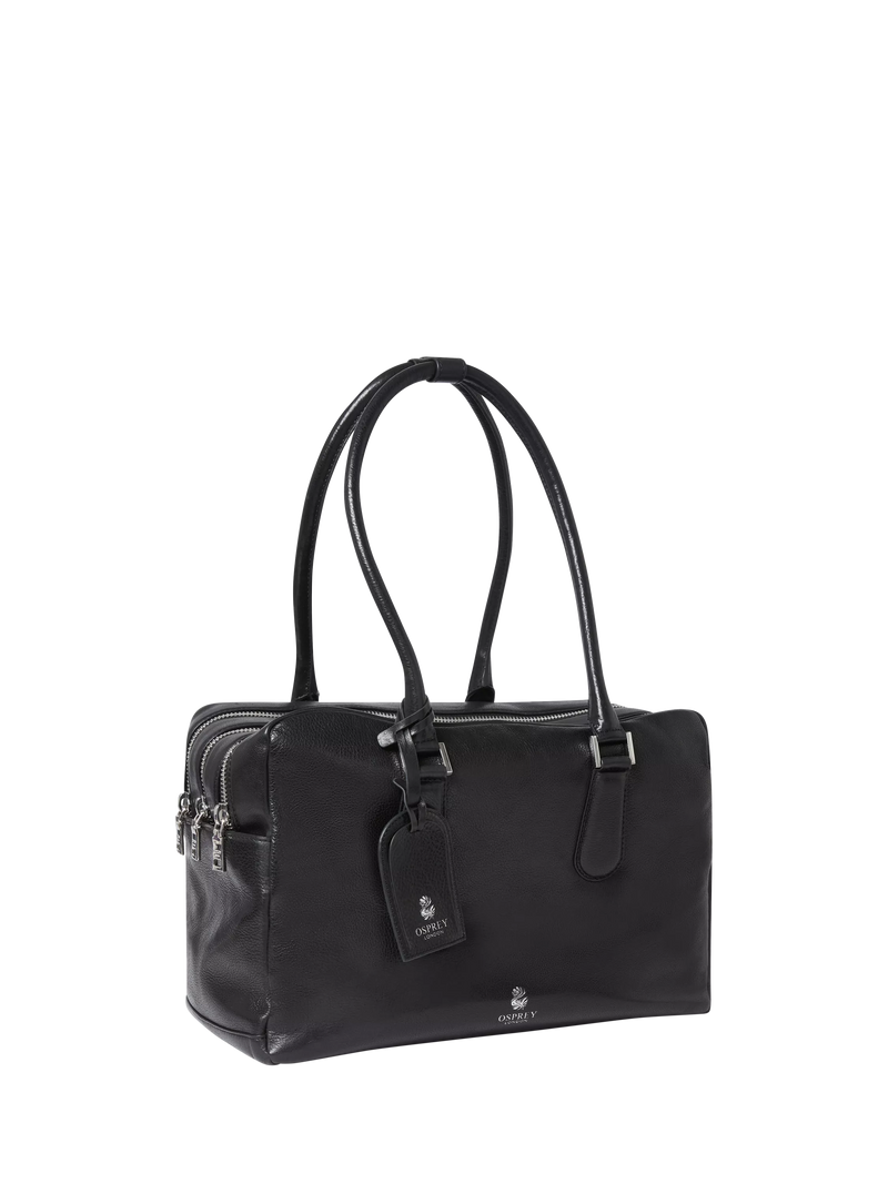OSPREY LONDON High Flyer leather shoulder bag in black - British product