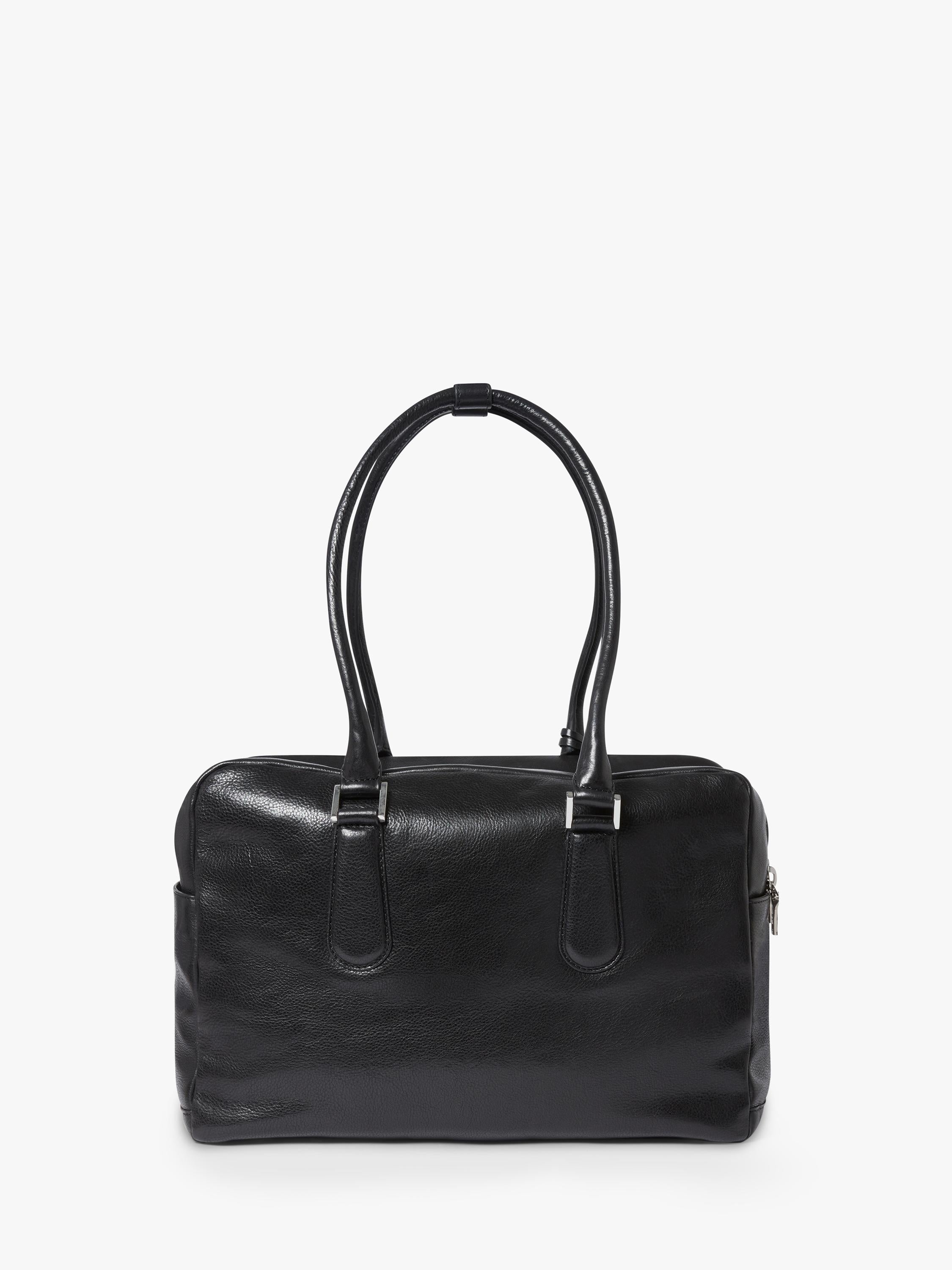 OSPREY LONDON High Flyer leather shoulder bag in black - British product