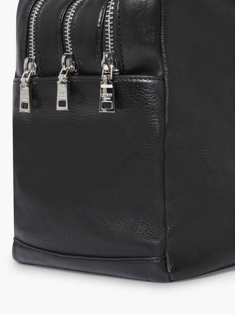 OSPREY LONDON High Flyer leather shoulder bag in black - British product