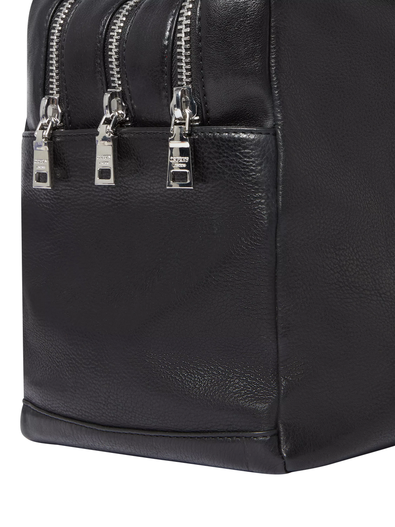 OSPREY LONDON High Flyer leather shoulder bag in black - British product