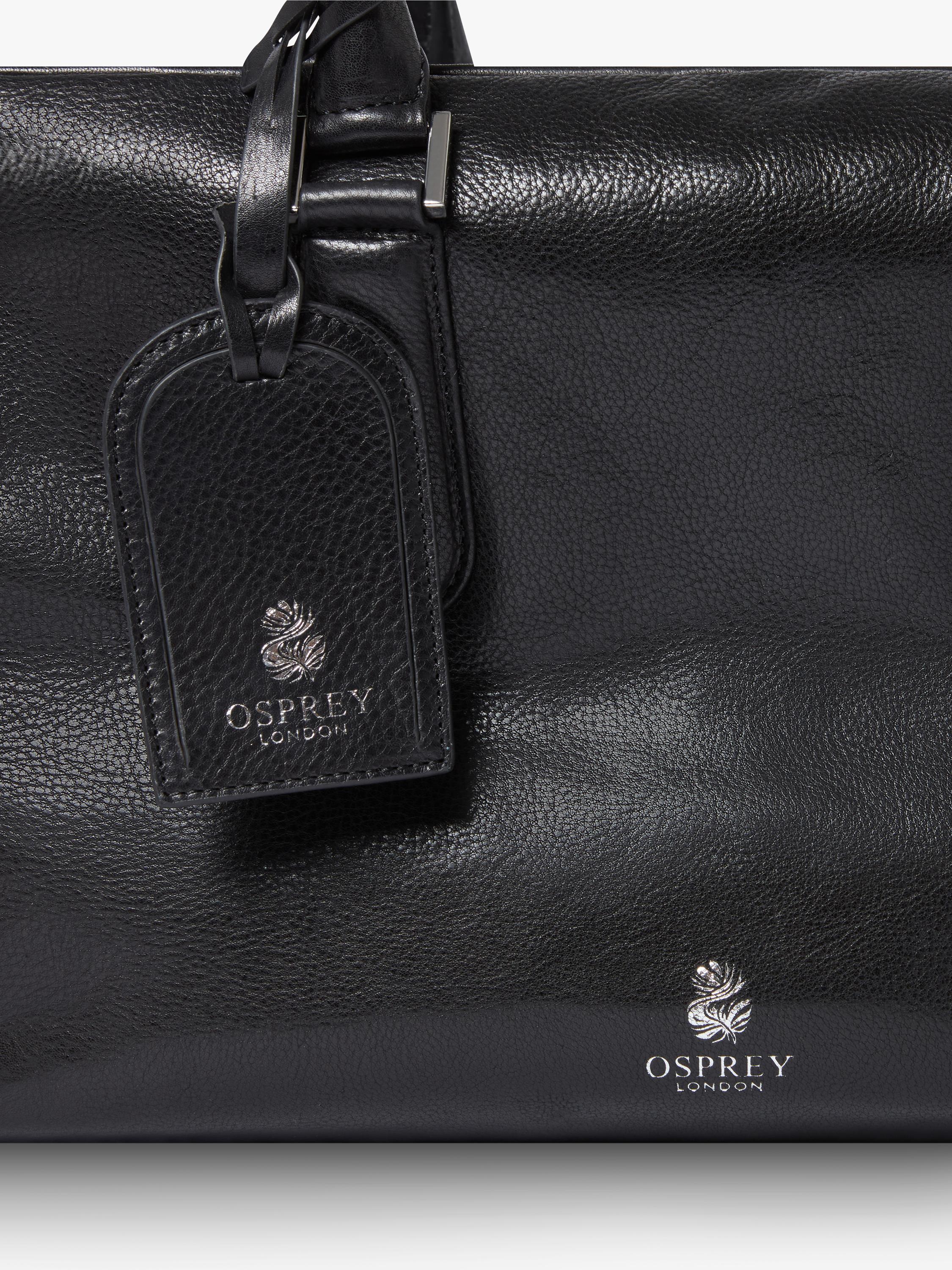 OSPREY LONDON High Flyer leather shoulder bag in black - British product