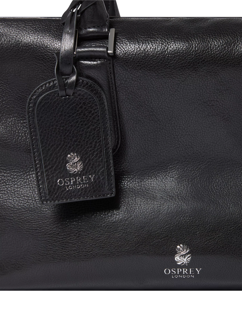 OSPREY LONDON High Flyer leather shoulder bag in black - British product