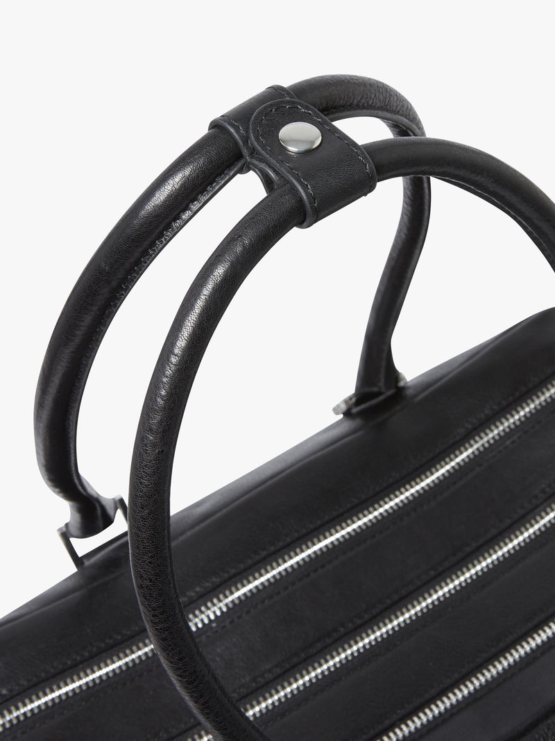 OSPREY LONDON High Flyer leather shoulder bag in black - British product