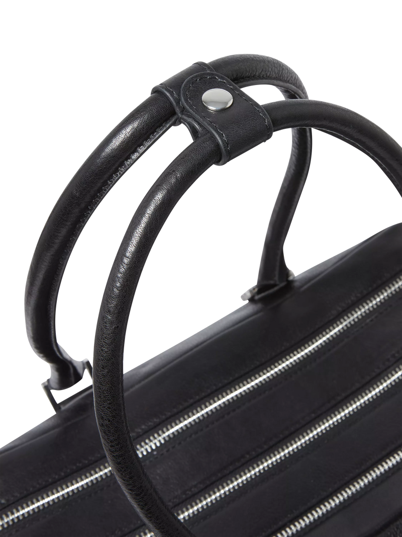 OSPREY LONDON High Flyer leather shoulder bag in black - British product