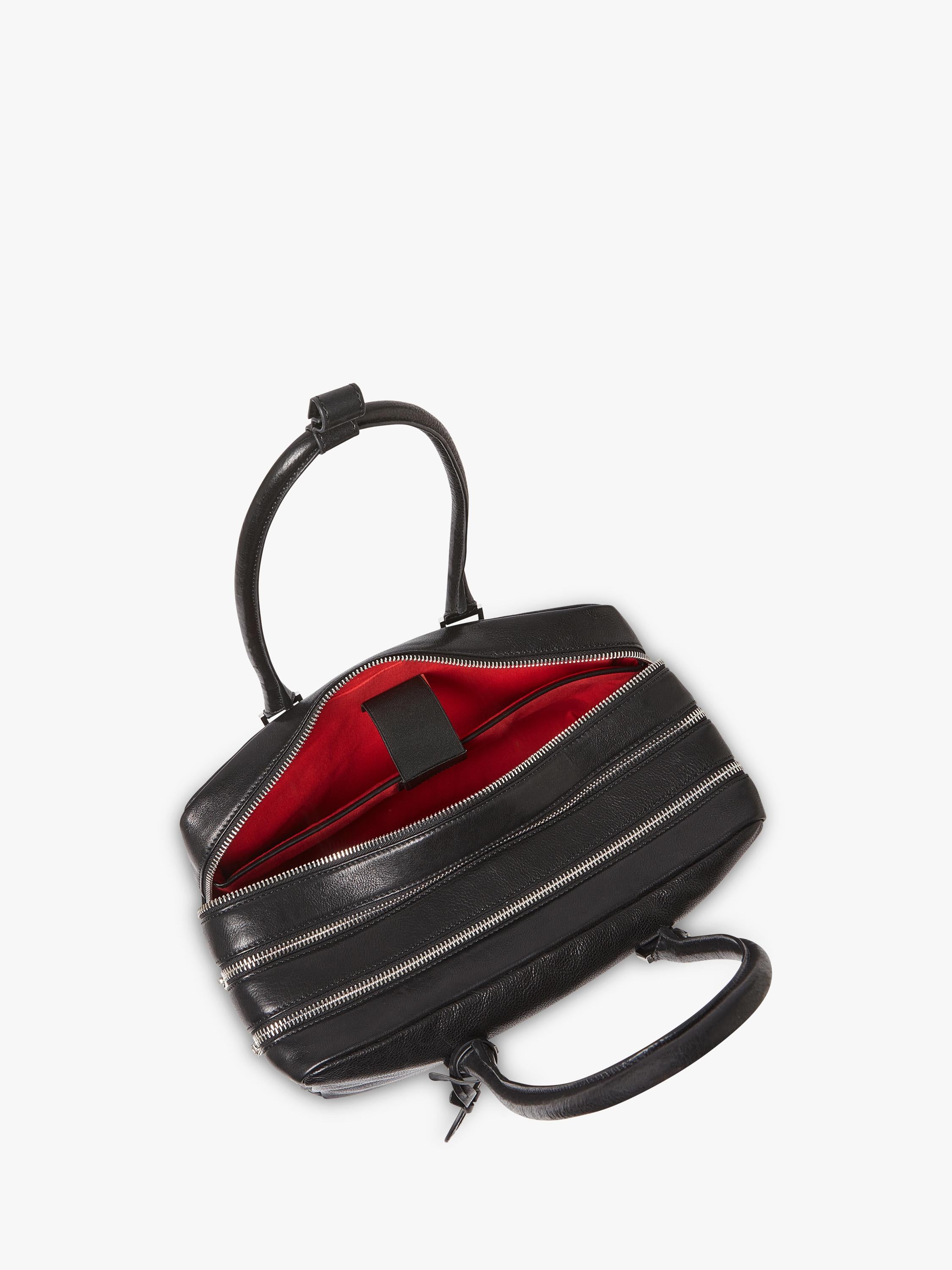OSPREY LONDON High Flyer leather shoulder bag in black - British product