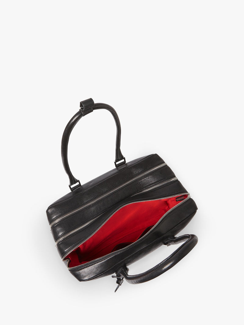 OSPREY LONDON High Flyer leather shoulder bag in black - British product