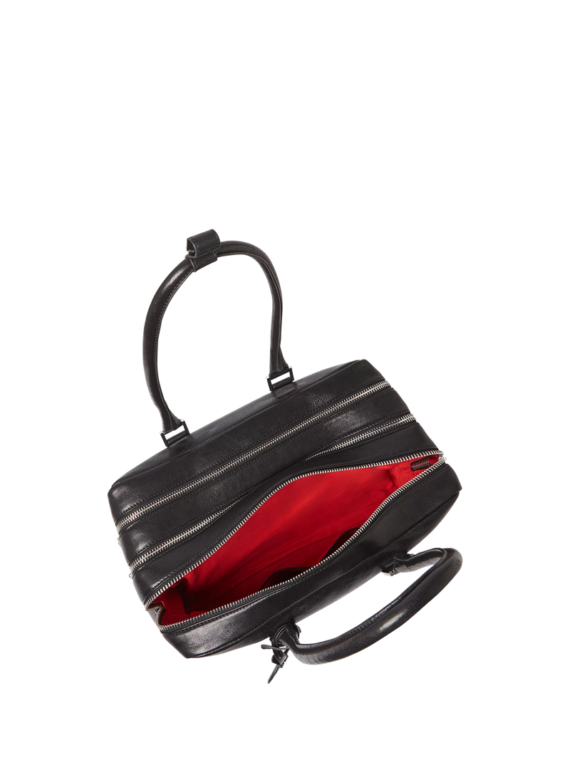 OSPREY LONDON High Flyer leather shoulder bag in black - British product