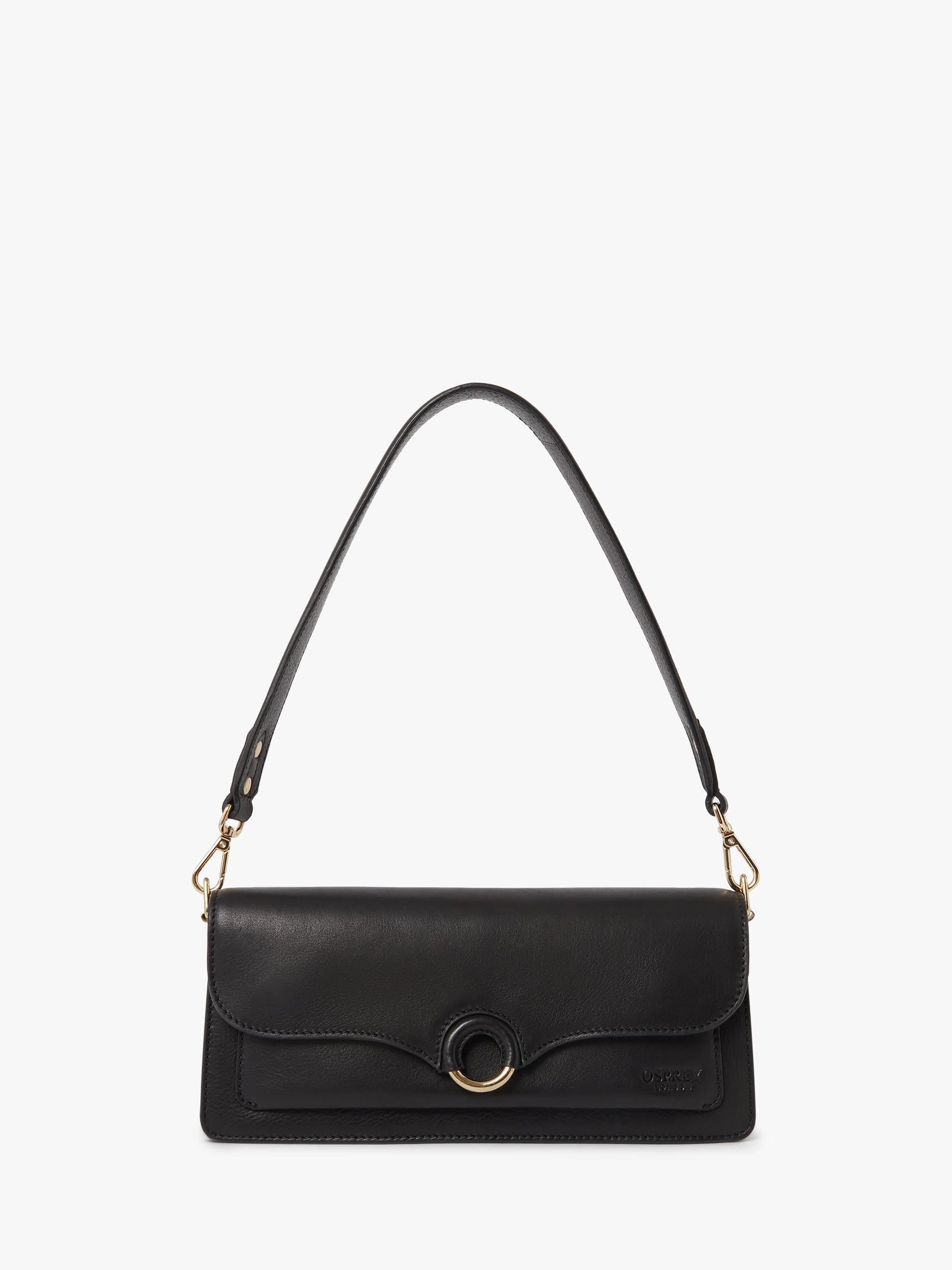 Osprey London Marlow leather shoulder bag with suede lining - British product
