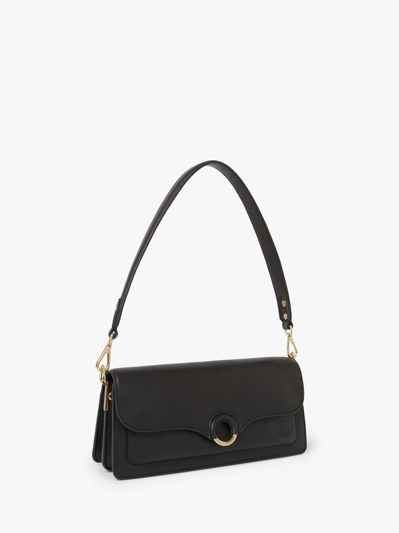 Osprey London Marlow leather shoulder bag with suede lining - British product