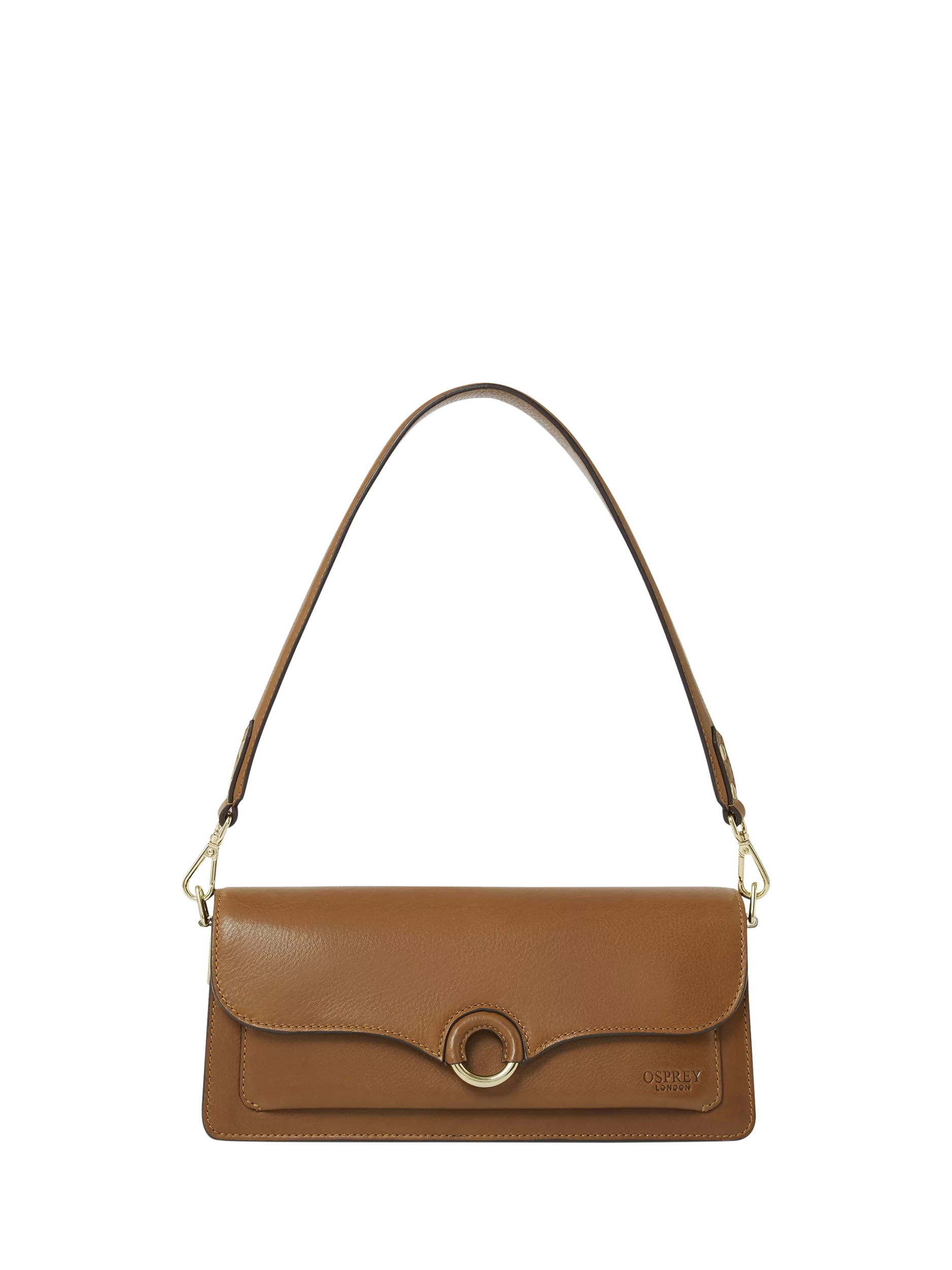Osprey London Marlow leather shoulder bag with suede lining - British product