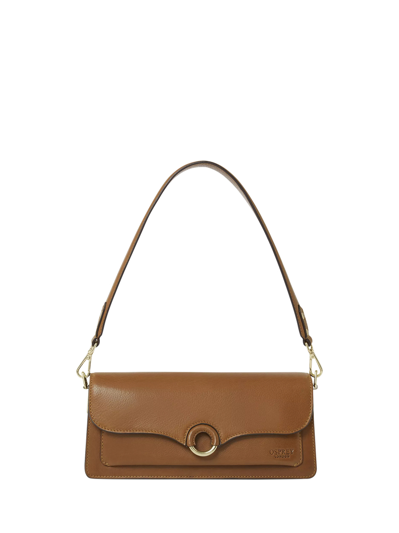 Osprey London Marlow leather shoulder bag with suede lining - British product