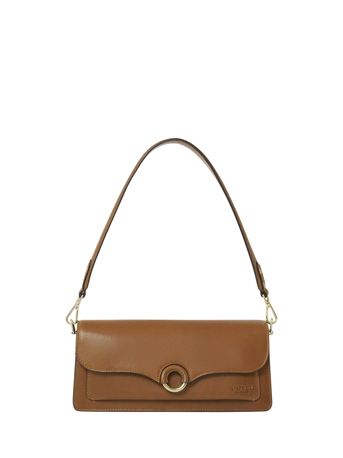 Osprey London Marlow leather shoulder bag with suede lining - British product