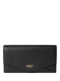 OSPREY LONDON Core Medium Leather Zip Matinee Purse, Black