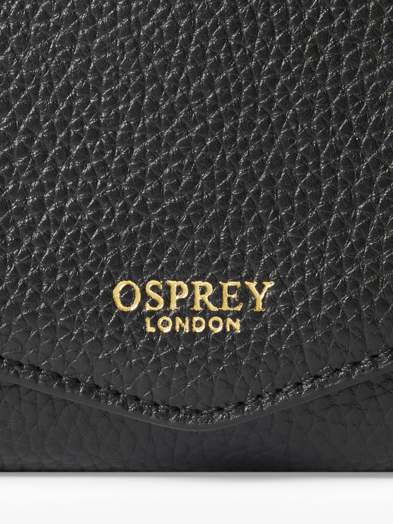 OSPREY LONDON Core Medium Leather Zip Matinee Purse - British product