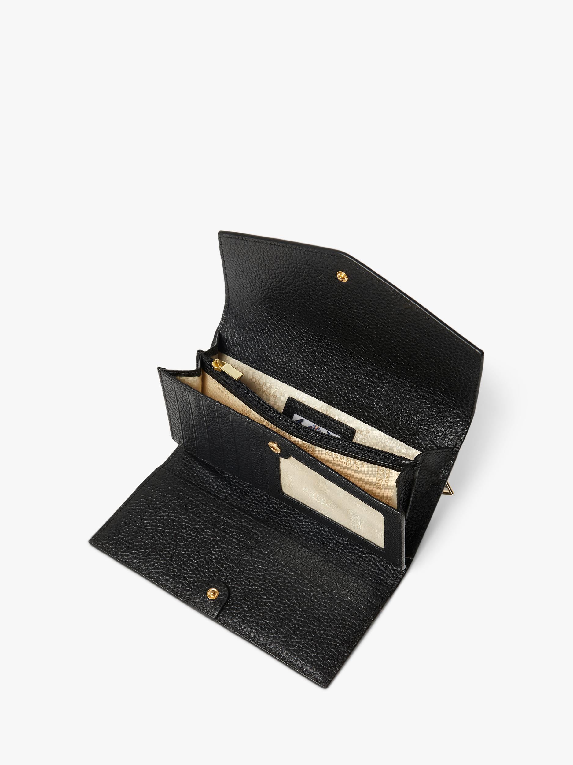 OSPREY LONDON Core Medium Leather Zip Matinee Purse - British product