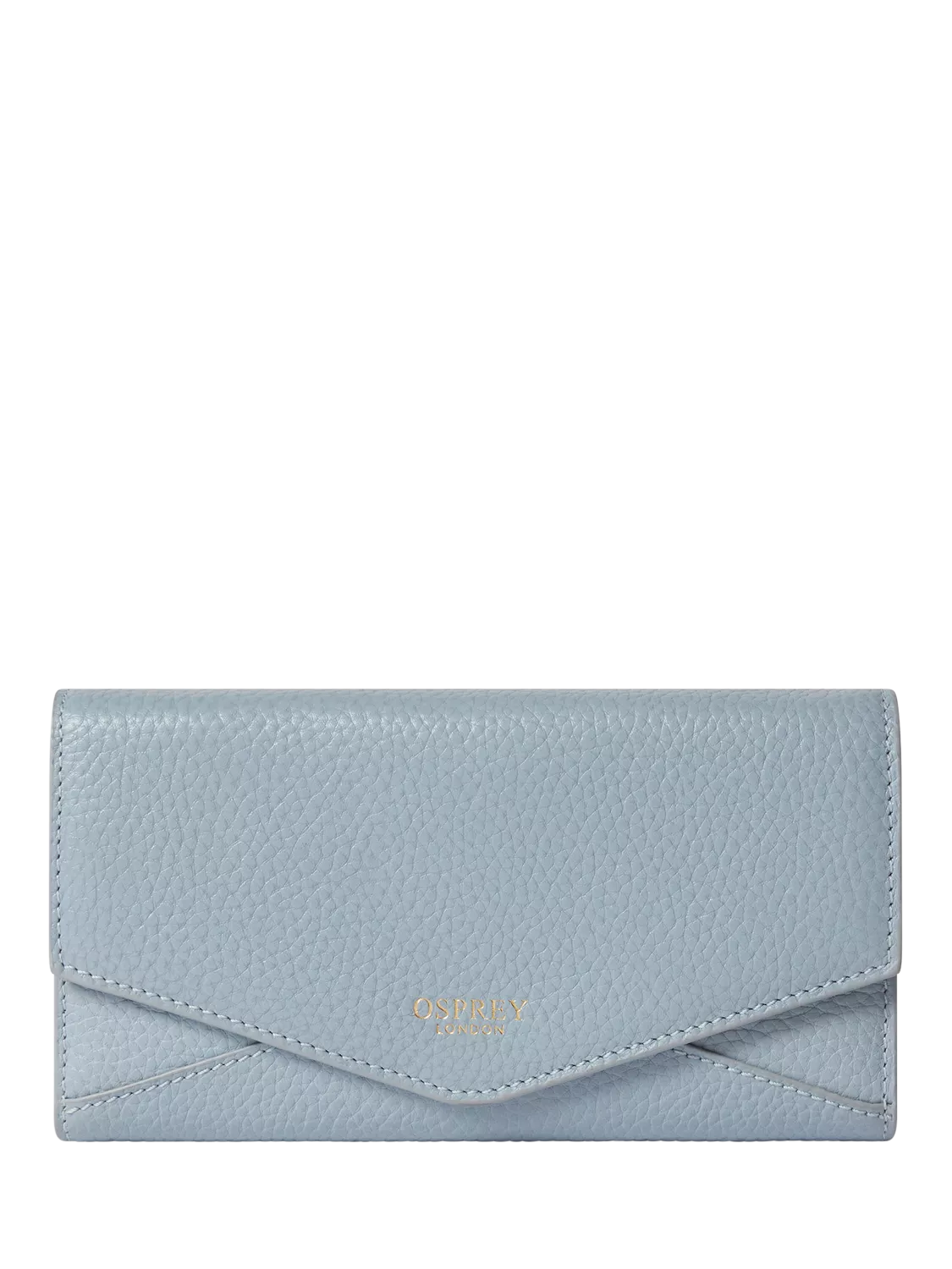 OSPREY LONDON Core Medium Leather Zip Matinee Purse, Ice