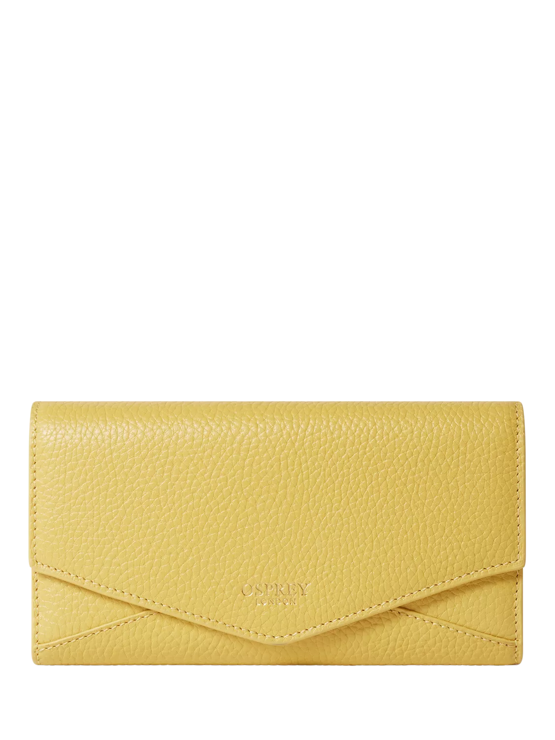 OSPREY LONDON Core Medium Leather Zip Matinee Purse, Pollen