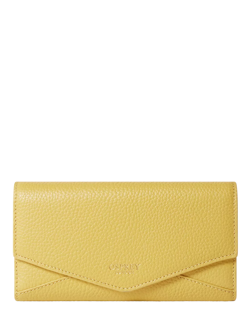 OSPREY LONDON Core Medium Leather Zip Matinee Purse, Pollen
