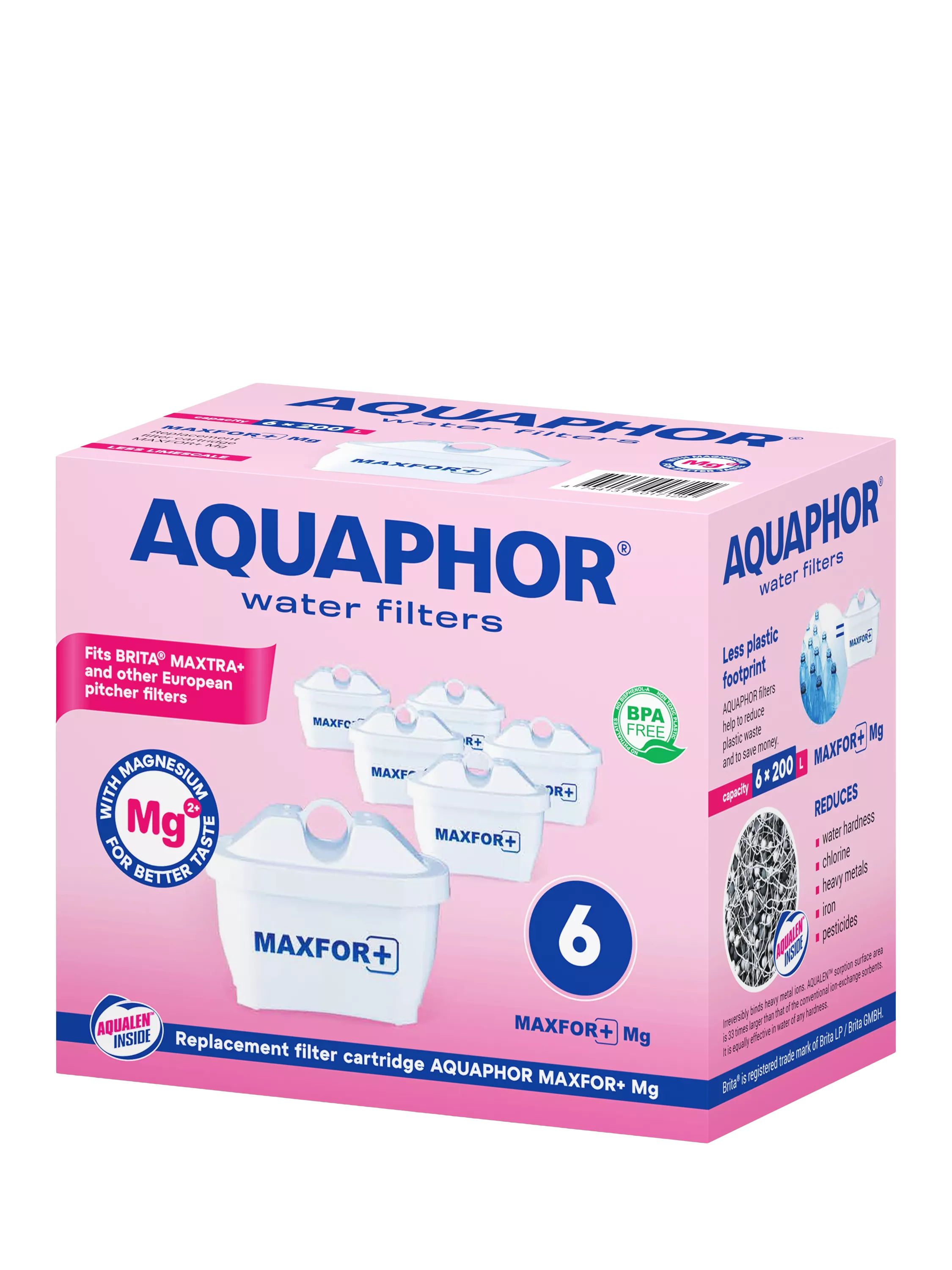 Aquaphor MAXFOR+ replacement filter cartridges pack of 6, imported from the UK