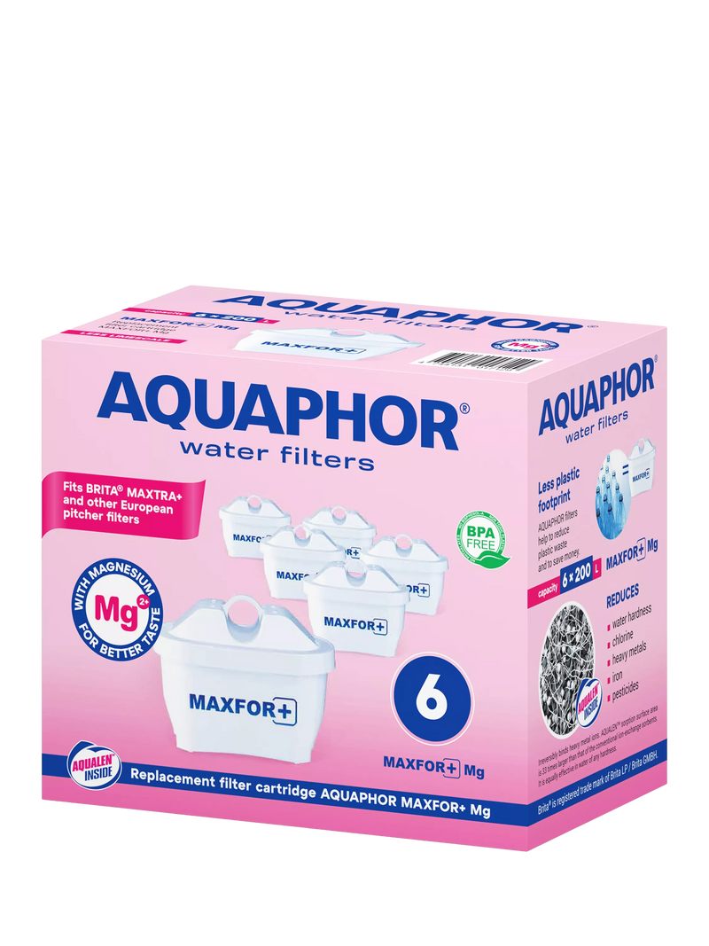 Aquaphor MAXFOR+ replacement filter cartridges pack of 6, imported from the UK