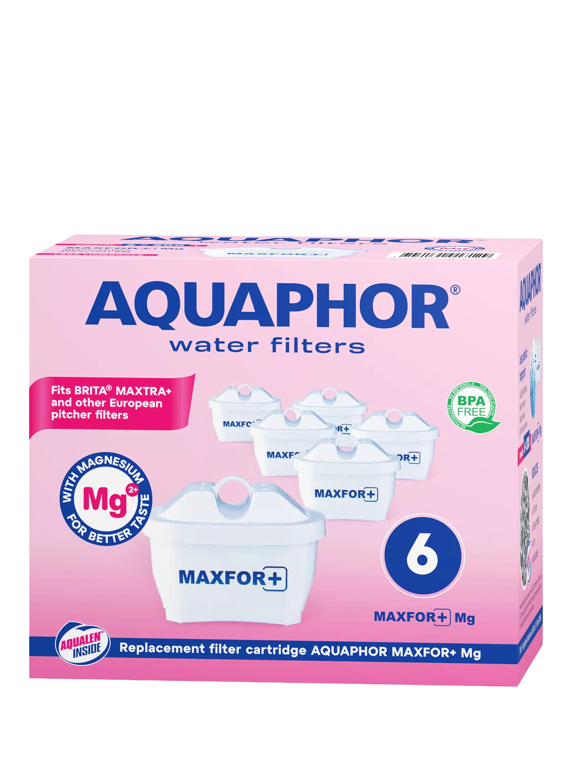 Aquaphor MAXFOR+ replacement filter cartridges pack of 6, imported from the UK