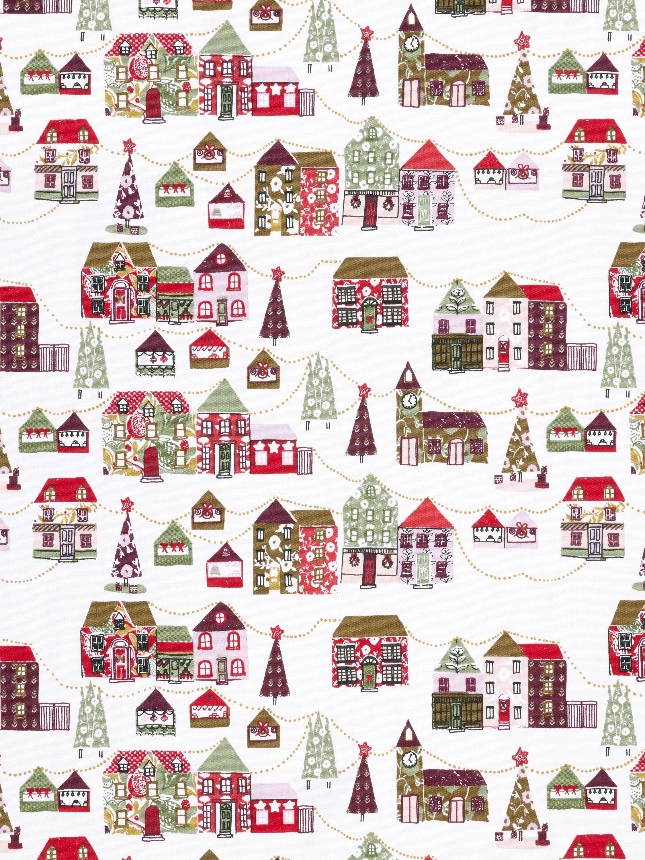 John Lewis Christmas Village oilcloth tablecloth, imported from the UK