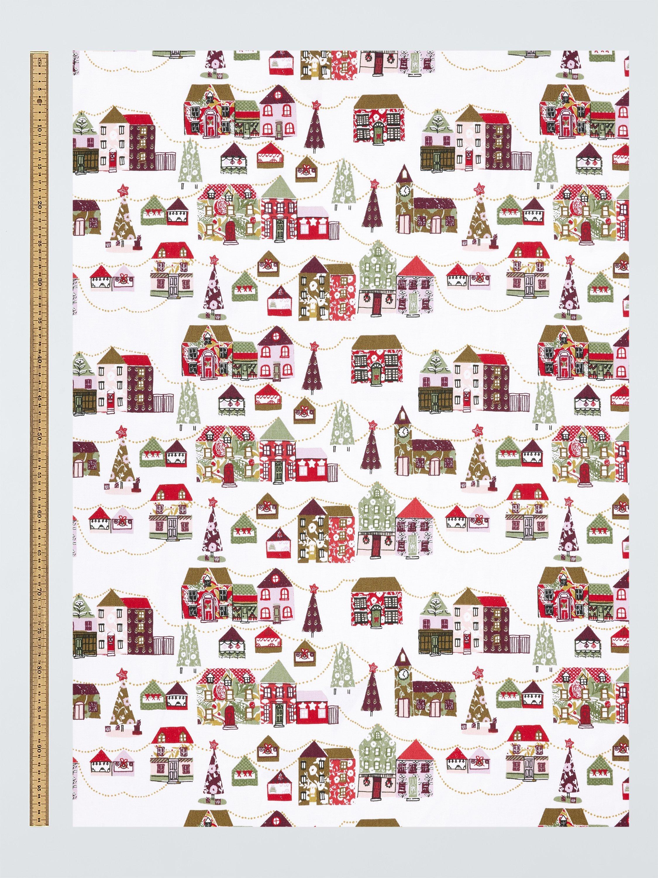 John Lewis Christmas Village oilcloth tablecloth, imported from the UK