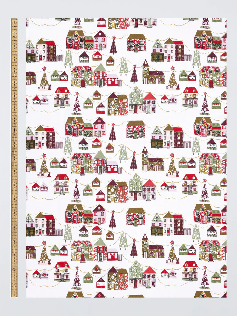 John Lewis Christmas Village oilcloth tablecloth, imported from the UK