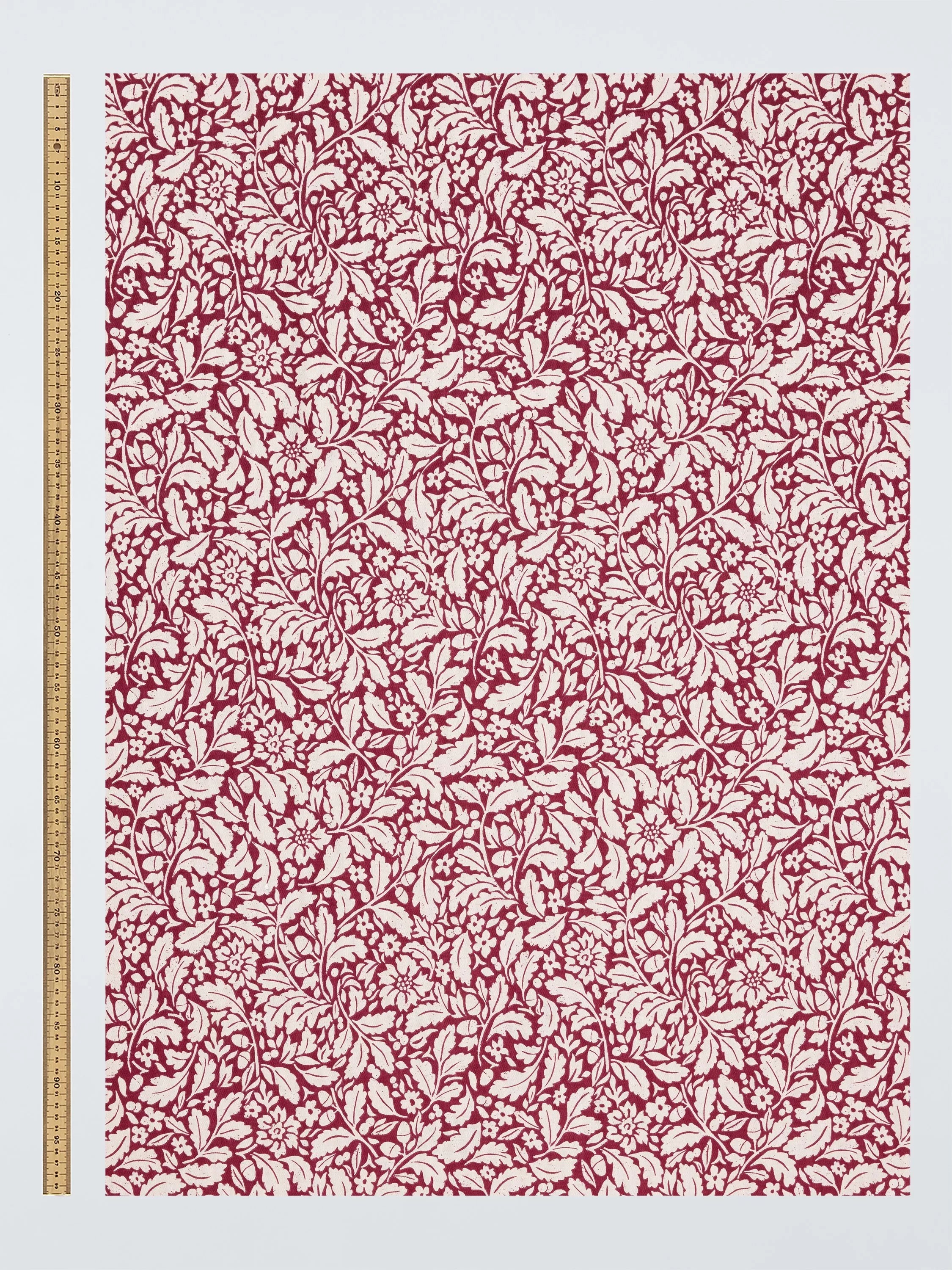 John Lewis Heritage Floral oilcloth tablecloth fabric Merlot Red (British brand)