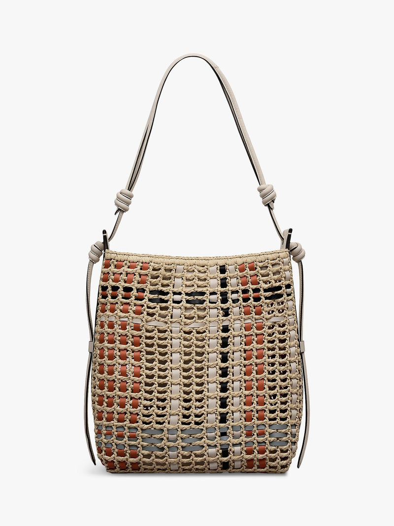 Radley Camden raffia check shoulder bag 17x25x9cm - British product