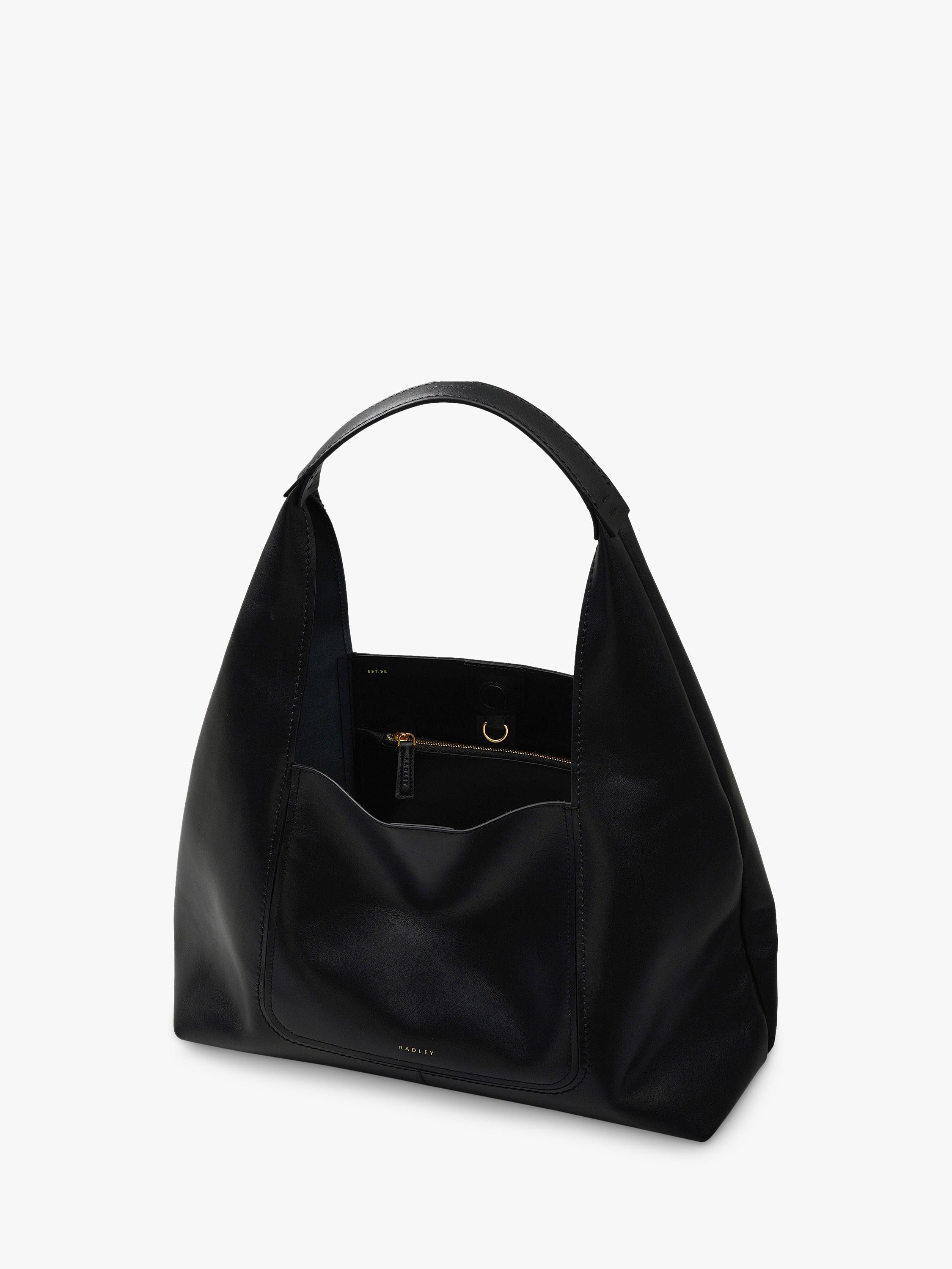 Radley The Maudie leather shoulder bag black, imported from the UK