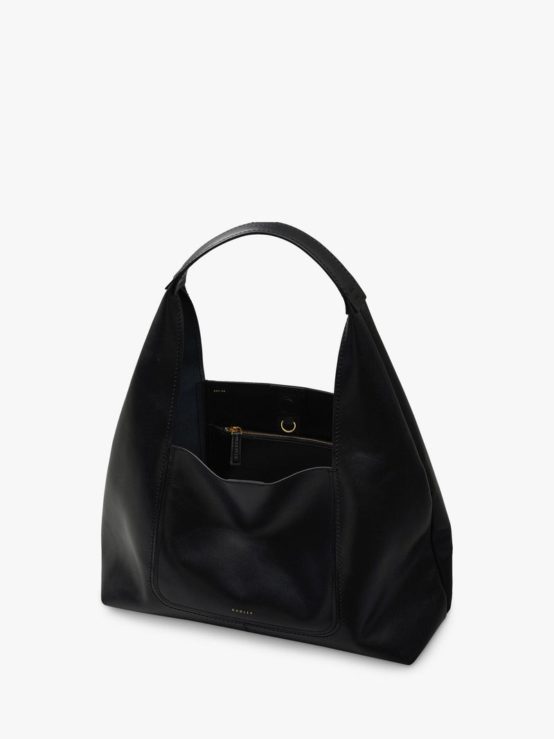 Radley The Maudie leather shoulder bag black, imported from the UK