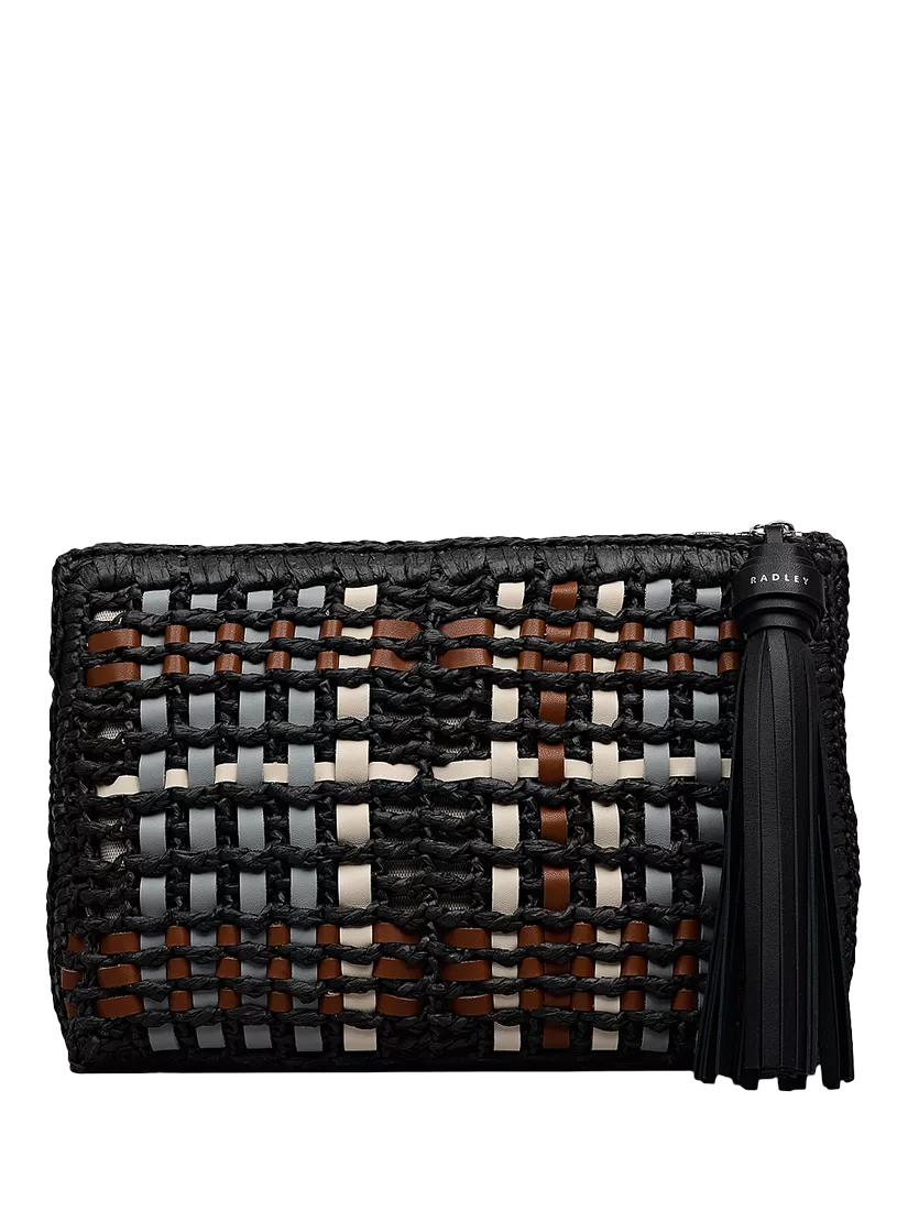 Radley Camden raffia pouch black, imported from the UK