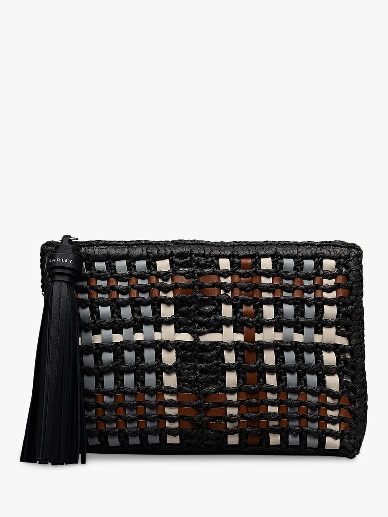 Radley Camden raffia pouch black, imported from the UK