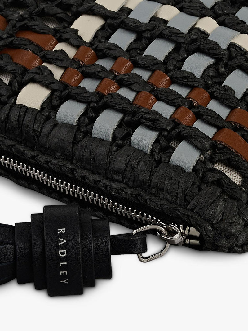 Radley Camden raffia pouch black, imported from the UK