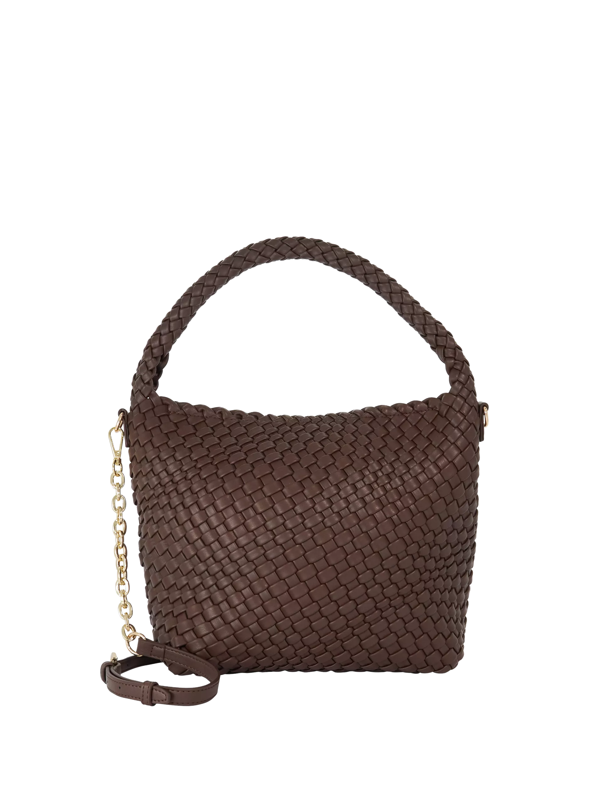 Dune London woven slouch bag chocolate, imported from the UK