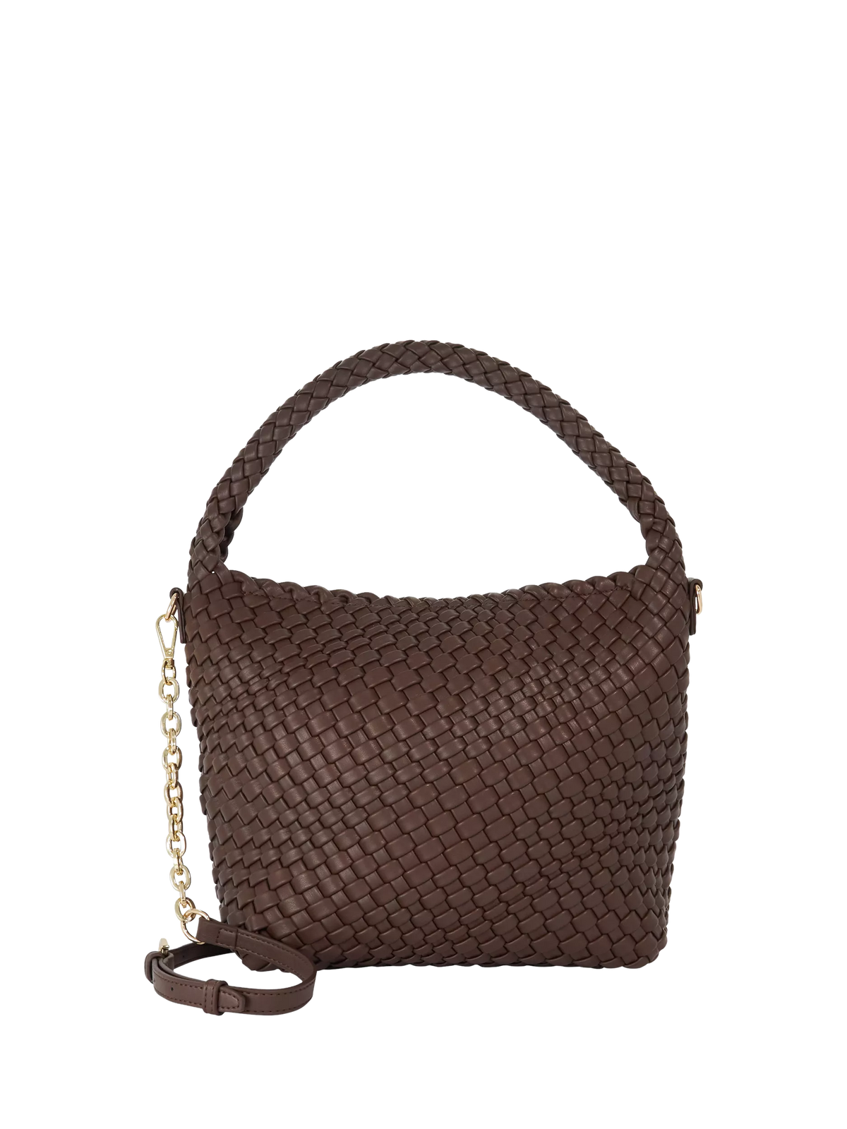 Dune London woven slouch bag chocolate, imported from the UK