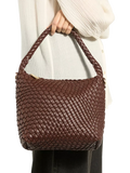 Dune London woven slouch bag chocolate, imported from the UK