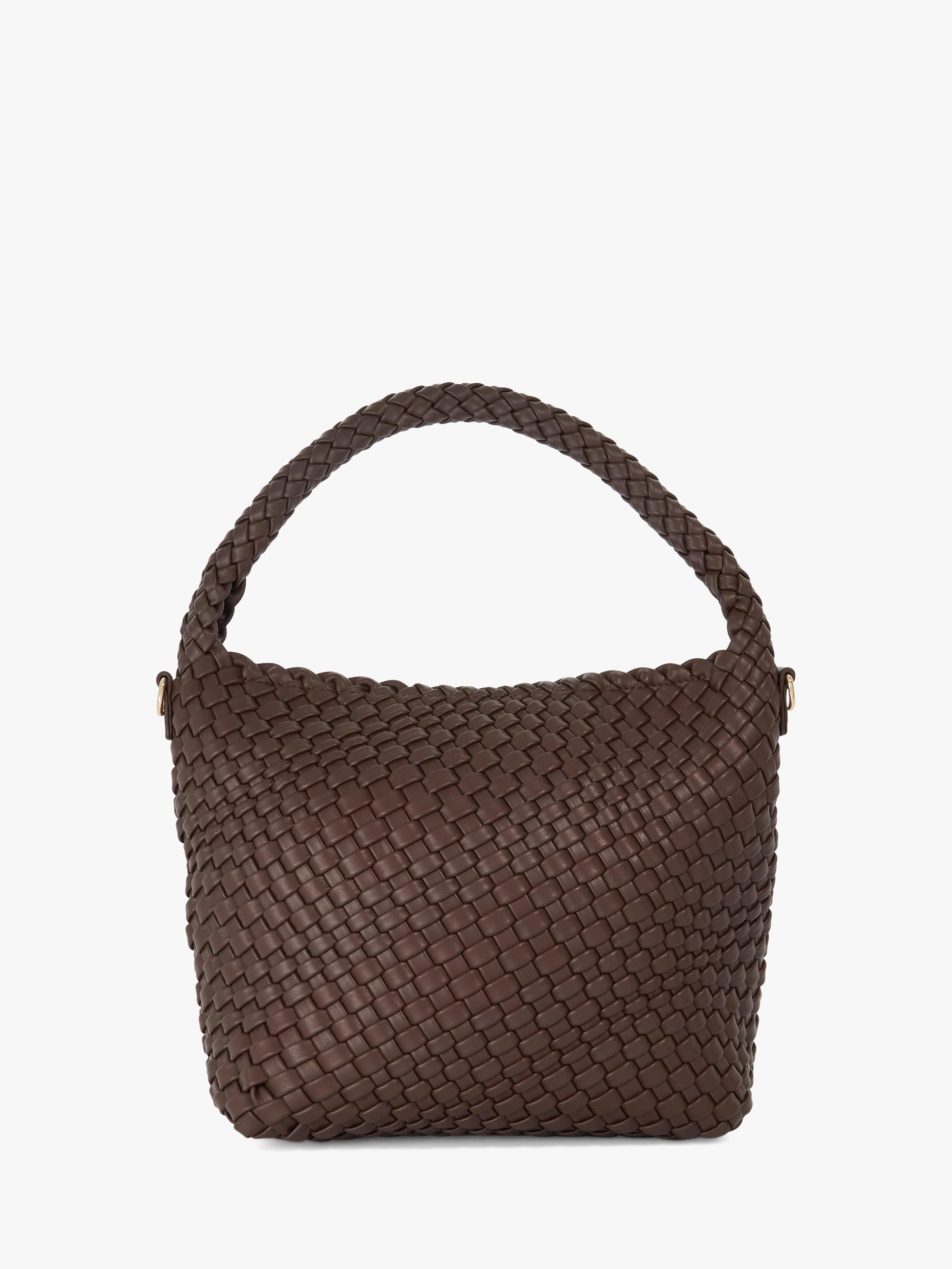 Dune London woven slouch bag chocolate, imported from the UK