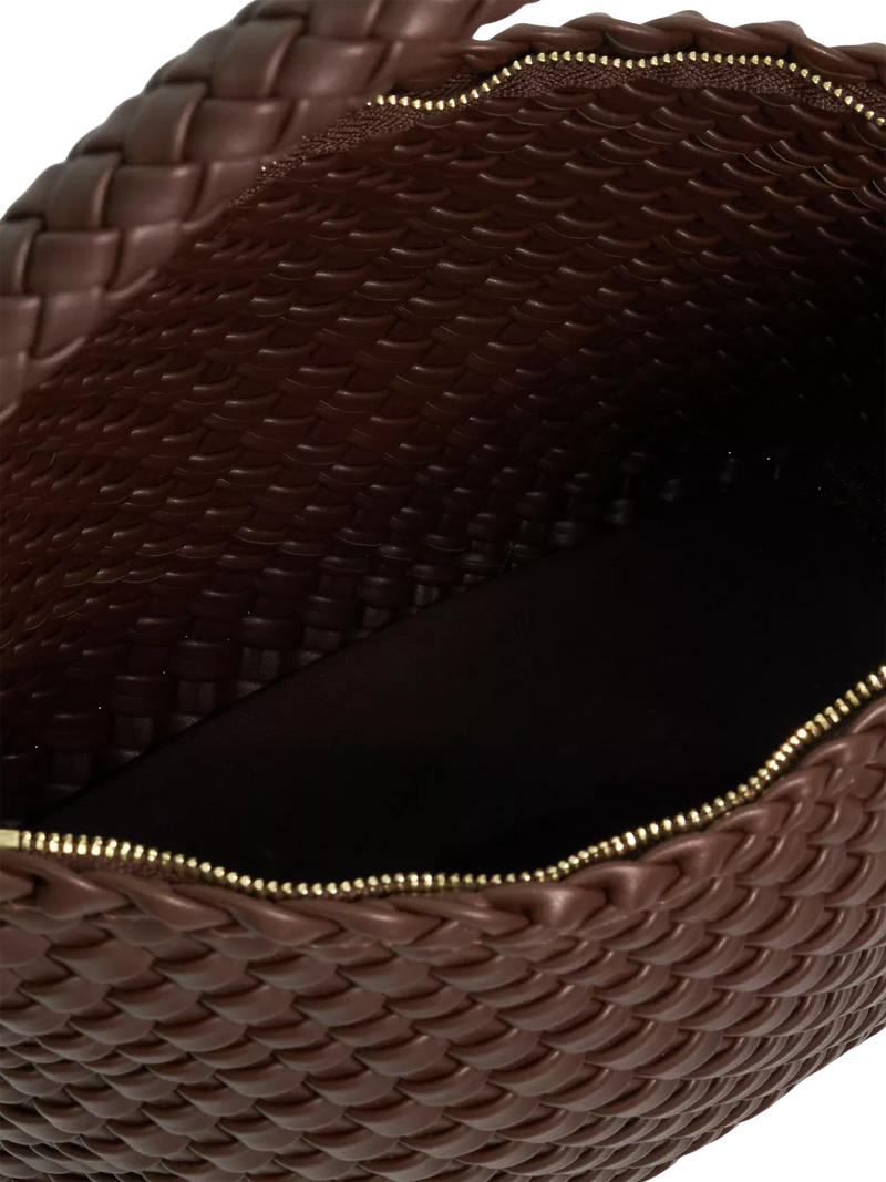 Dune London woven slouch bag chocolate, imported from the UK