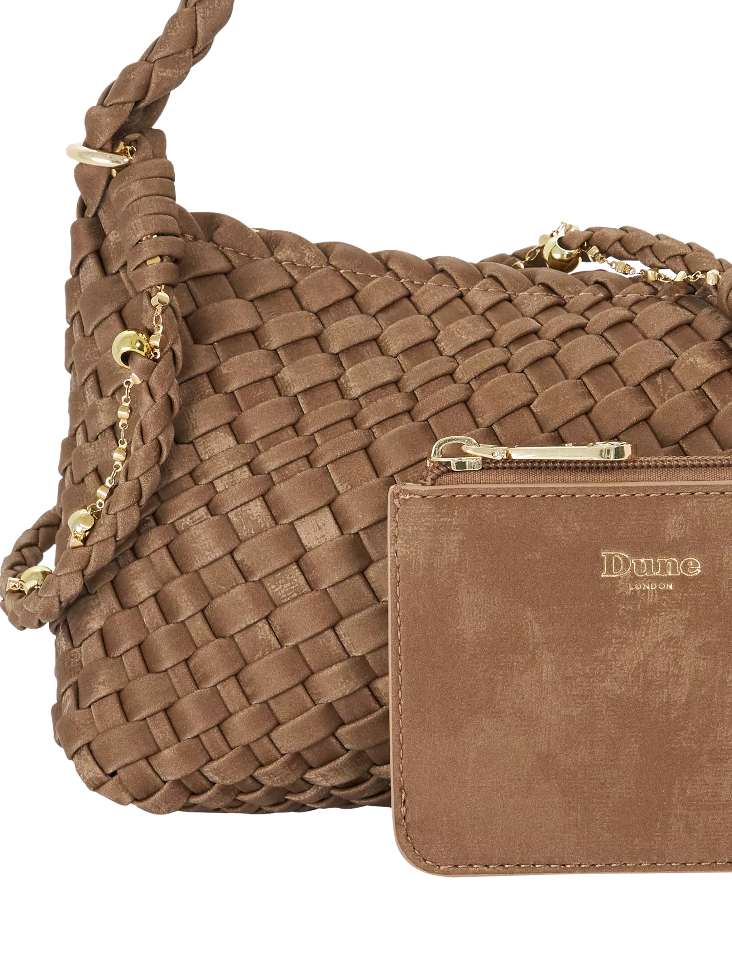 Dune London Woven Shoulder Bag Bronze, UK version