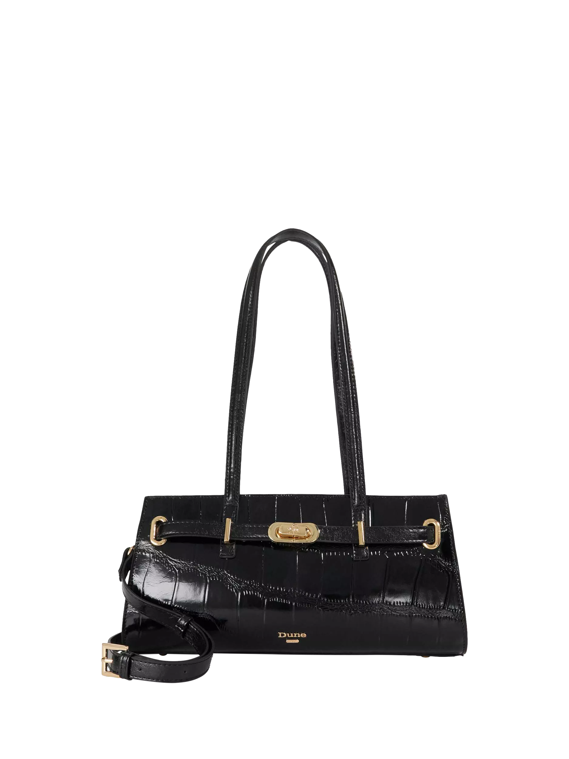 Dune London Depend tote handbag black, UK version