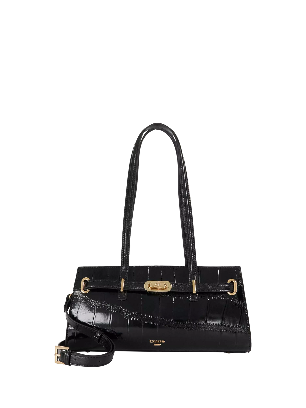 Dune London Depend tote handbag black, UK version